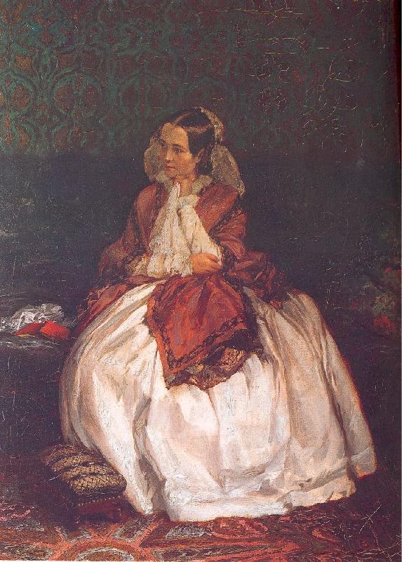 Adolph von Menzel Portrait of Frau Maercker oil painting image